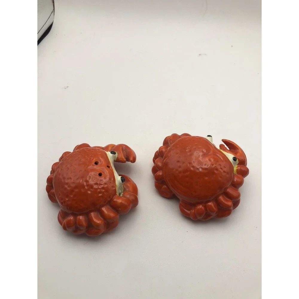 Salt And Pepper Shakers Crab Shaper, VTG Nautical Sea Beach